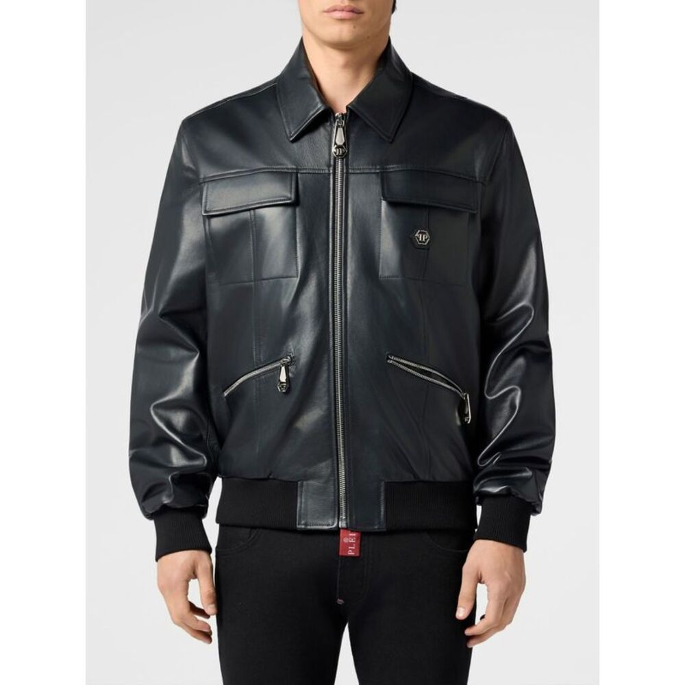 Philipp Plein Men Nappa Bomber Philipp Plein